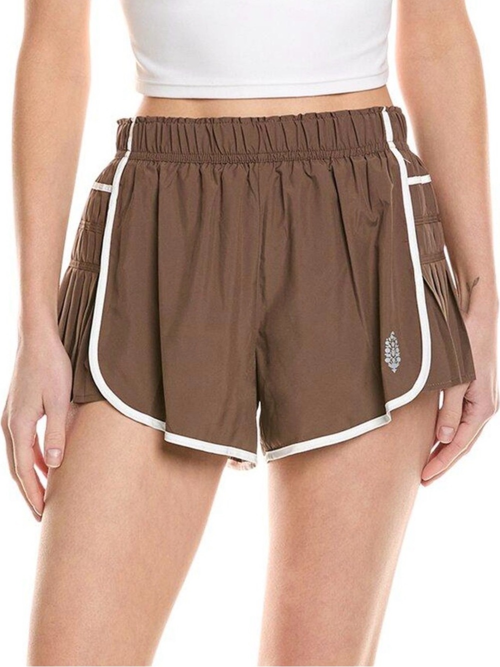 Free People Movement Easy Tiger Shorts – brown and white  – Size Small